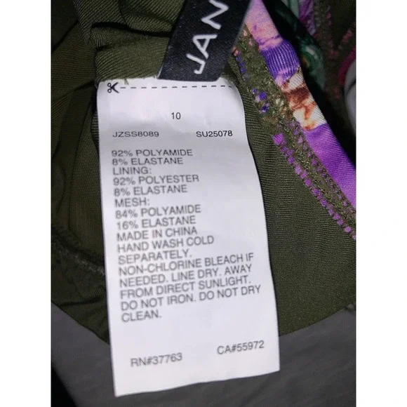 Jantzen One Piece Swimsuit Women’s Size 10 Tropical One Shoulder - Picture 5 of 5